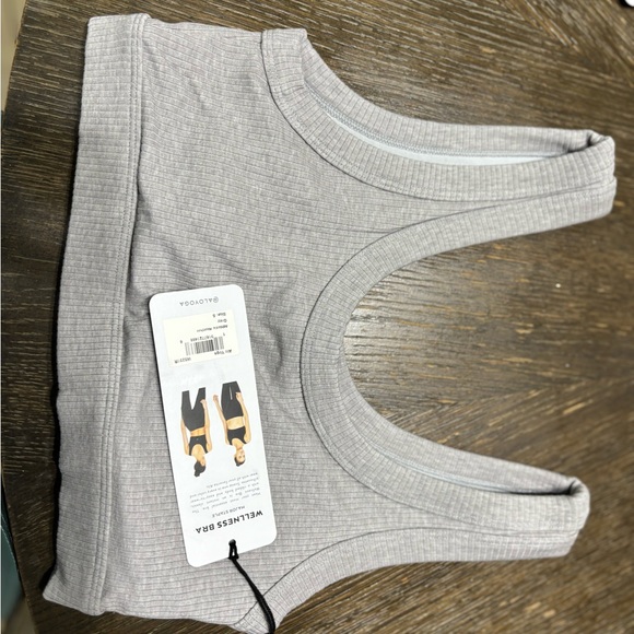 ALO Yoga Light Gray Ribbed Bra - Picture 1 of 1